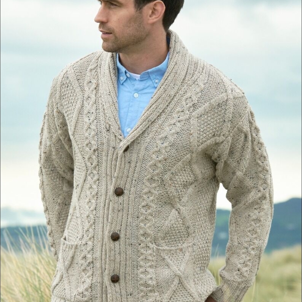 Men's Cable Knit Cardigan (S)